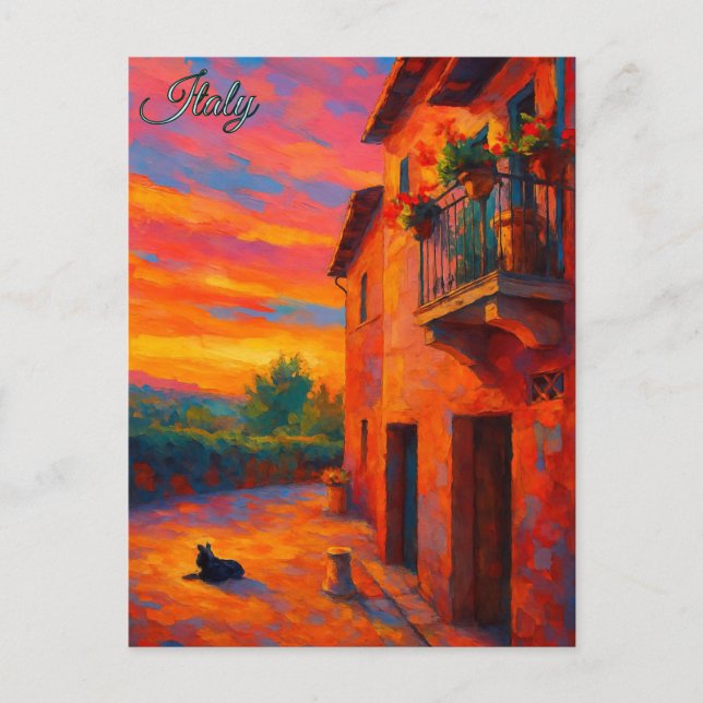 Postal Casa de época Toscana Italia Retro Europa Viaje (Anverso)
