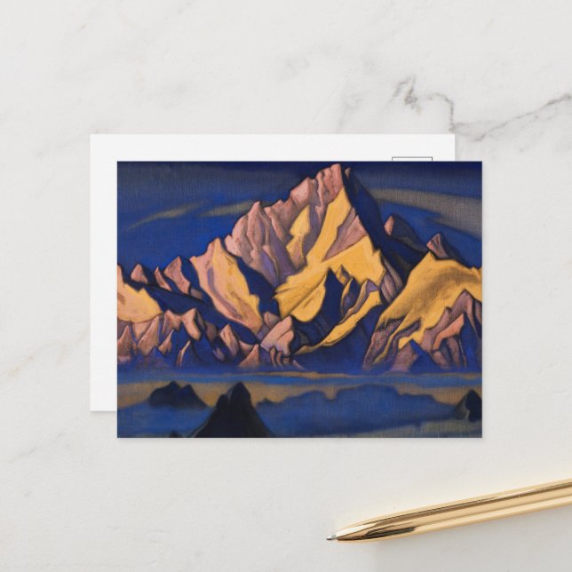 Postal Casa de Gesser por Nicholas Roerich (Anverso/Reverso In Situ)