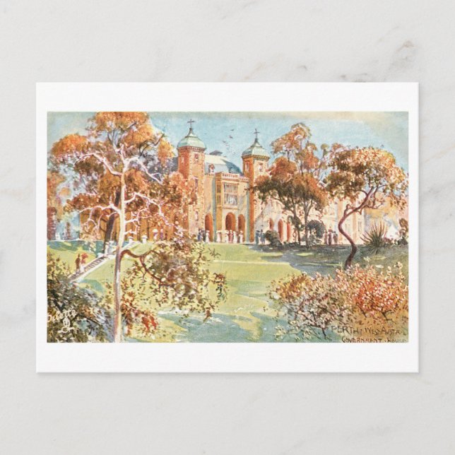 Postal Casa de Gobierno antigua, Perth, Australia (Anverso)