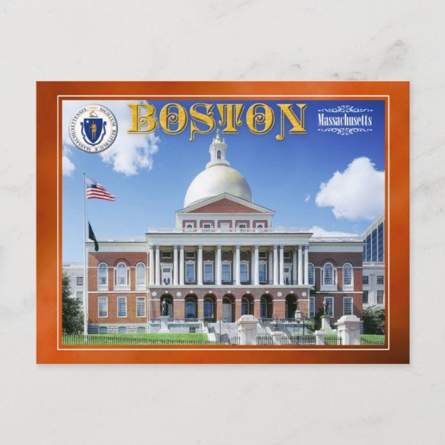 Postal Casa de gobierno de Massachusetts en Boston (Anverso)