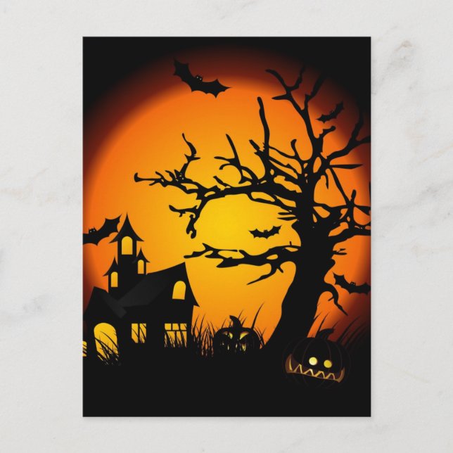 Postal Casa de Halloween (Anverso)