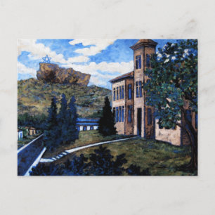 Postal Casa de la escuela de Cantril, pintura de la
