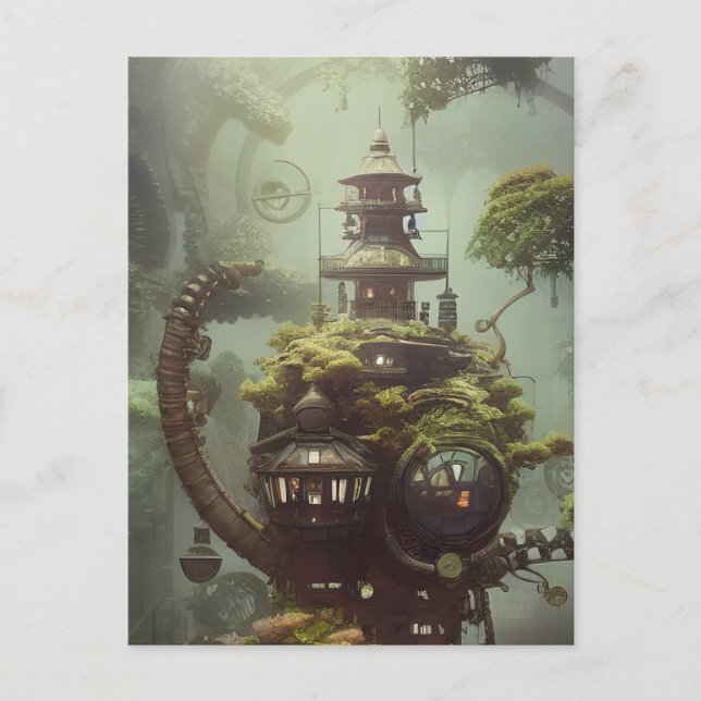 Postal Casa de la Jungla Steampunk (Anverso)
