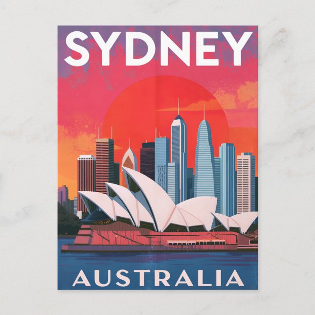 Postal Casa de la Ópera de Sydney Australia Silueta urban (Anverso)
