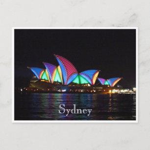 Postal casa de la ópera de sydney luces