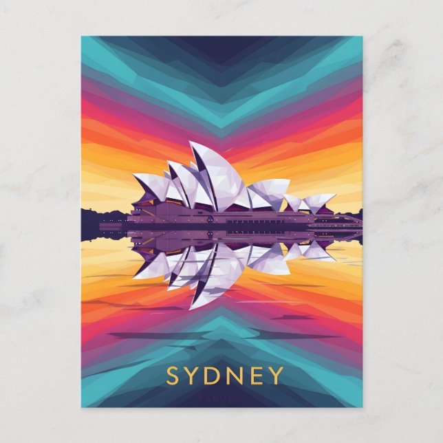 Postal Casa de la Ópera de Sydney: reflejo vibrante en el (Anverso)
