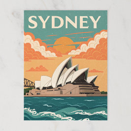 Postal Casa de la Ópera en Viaje Retro por Sydney