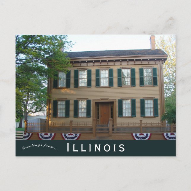 Postal Casa de Lincoln Springfield Illinois (Anverso)