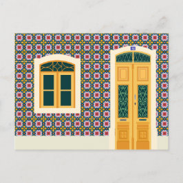 Postal Casa de Lisboa con azulejos