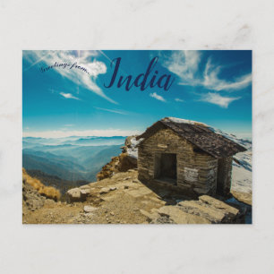 Postal Casa de madera marrón en Chandrashila Tungnath Ind