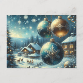Postal Casa de navidades con árbol de Navidad 6
