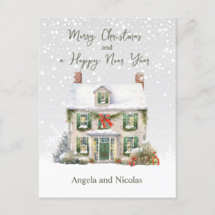 Postal Casa de navidades en nieve