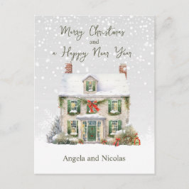 Postal Casa de navidades en nieve