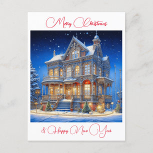 Postal Casa de Navidades Snowy personalizados