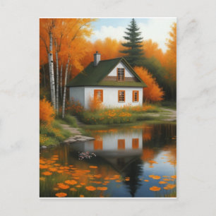 Postal casa de otoño