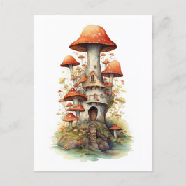 Postal Casa de setas rojas y blancas