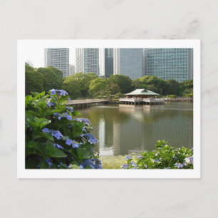 Postal Casa de té en los jardines Hama-rikyu: Tokio