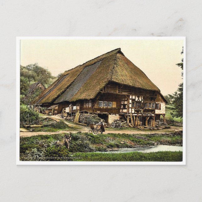 Postal Casa de un campesino, Selva Negra, Baden, Alemania (Anverso)
