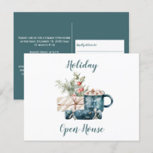 Casa de vacaciones de Navidades azules verde azula