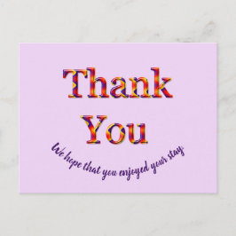 Postal Casa de Vacaciones Económica Agradecimiento a los