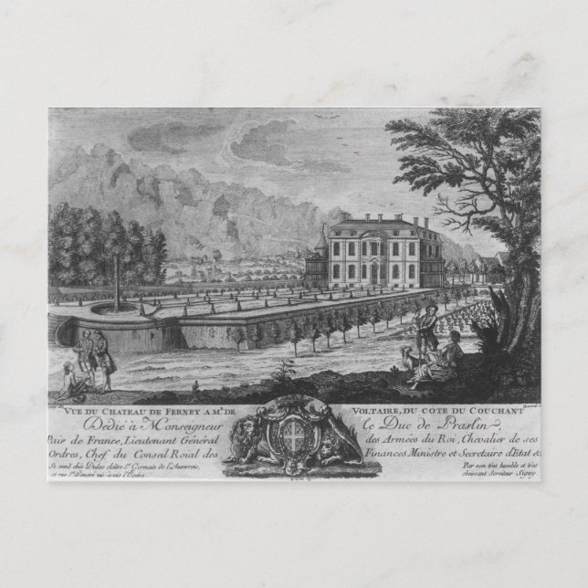 Postal Casa de Voltaire en Ferney, lado oeste (Anverso)