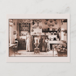 Postal Casa de waffé belga y panqueque de época