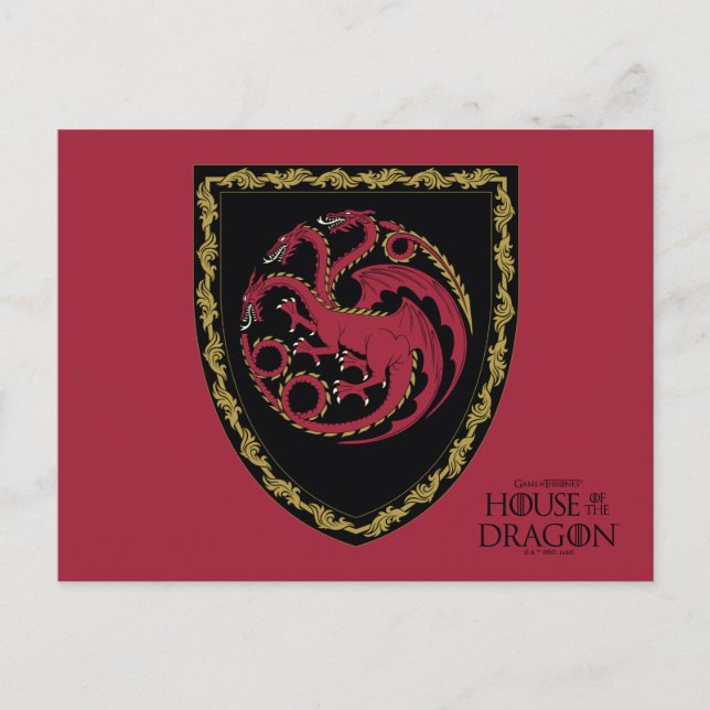 Postal CASA DEL DRAGÓN | Escudo de House Targaryen (Anverso)