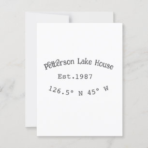 Postal Casa del lago. Fecha año personalizado coordenadas