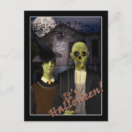 Postal Casa embrujada de Halloween American Gothic