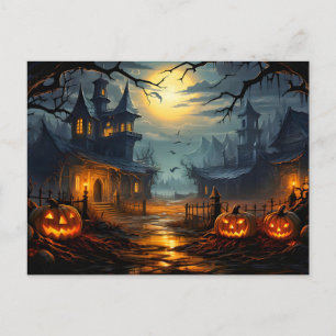 Postal Casa embrujada espeluznante Halloween