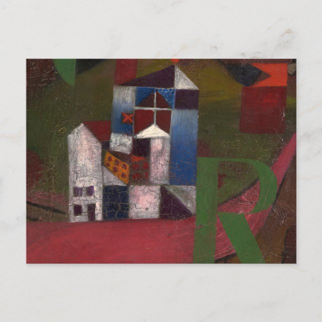 Postal Casa en el Roadside, Villa R por Paul Klee (Anverso)