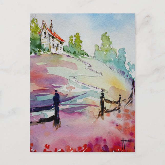 Postal Casa En La Postcard De La Colina (Anverso)