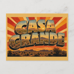 Postal Casa Grande Arte de Montaña del Desierto de Arizon