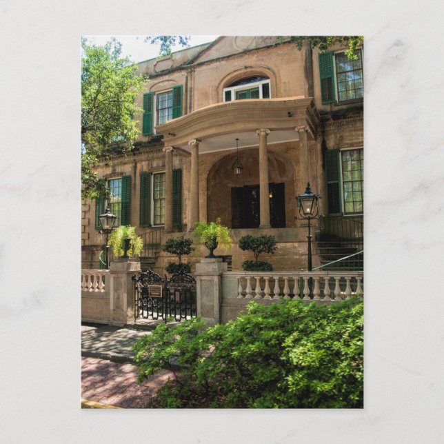 Postal Casa histórica victoriana de Savannah Georgia 2 (Anverso)