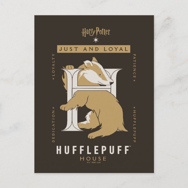 Postal Casa HuFFLEPUFF™ Justa Y Leal (Anverso)