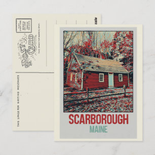 Postal Casa icónica en el bosque Scarborough Maine USA
