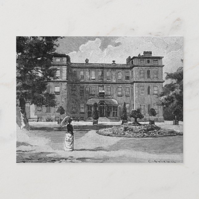 Postal Casa Marlborough, del jardín, 1863 (Anverso)