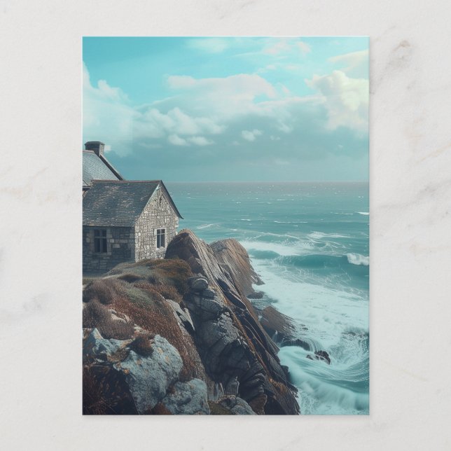Postal Casa medieval en un acantilado (Anverso)