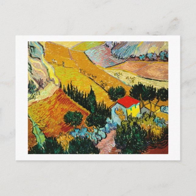 Postal Casa paisajista y florido Vincent Van Gogh (Anverso)