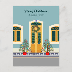 Postal Casa portuguesa de Navidades de vacaciones