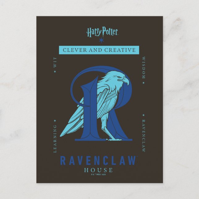 Postal Casa RAVENCLAW™ inteligente y creativa (Anverso)