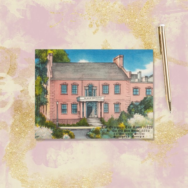 Postal Casa rosa Savannah GA histórica (Subido por el creador)