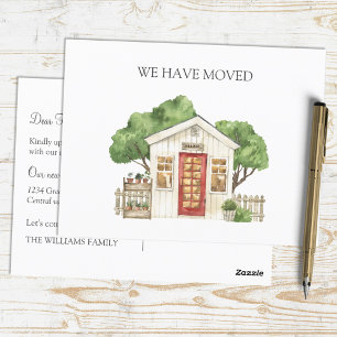 Postal Casa Rústica Puerta Roja Granja Nos Hemos Mudado