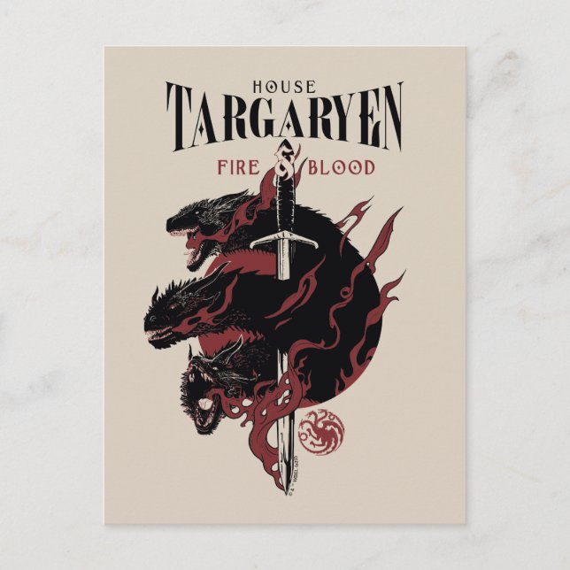 Postal Casa Targaryen - Fuego y Sangre (Anverso)