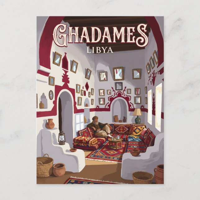 Postal Casa Tradicional de Ghadames Libia (Anverso)