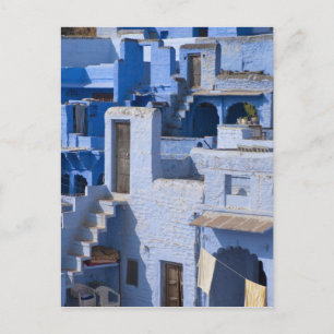 Postal Casa tradicional pintada de azul, Jodphur