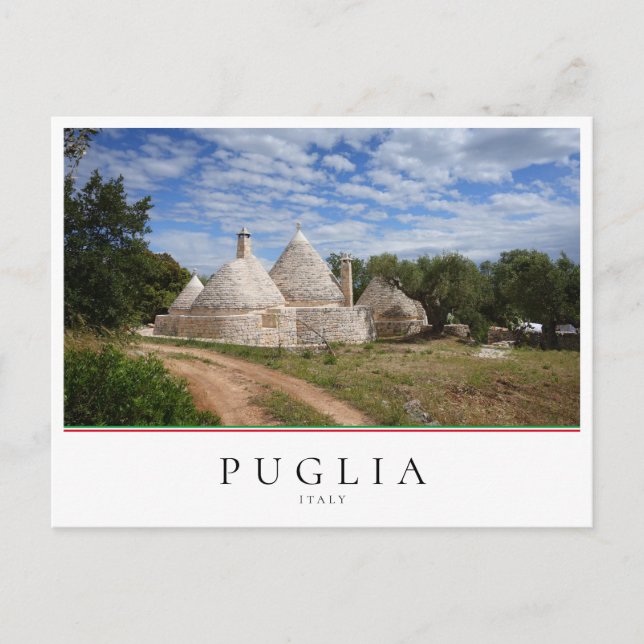 Postal Casa Trulli con veranda y jardín en Puglia (Anverso)