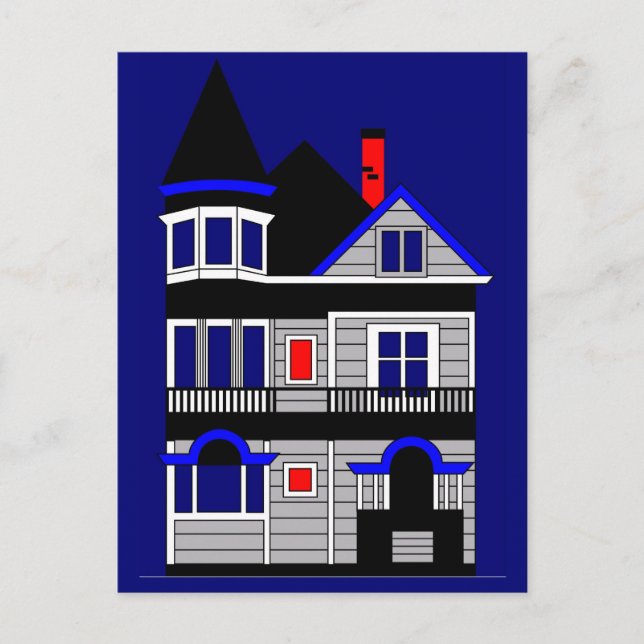 Postal Casa victoriana (Anverso)