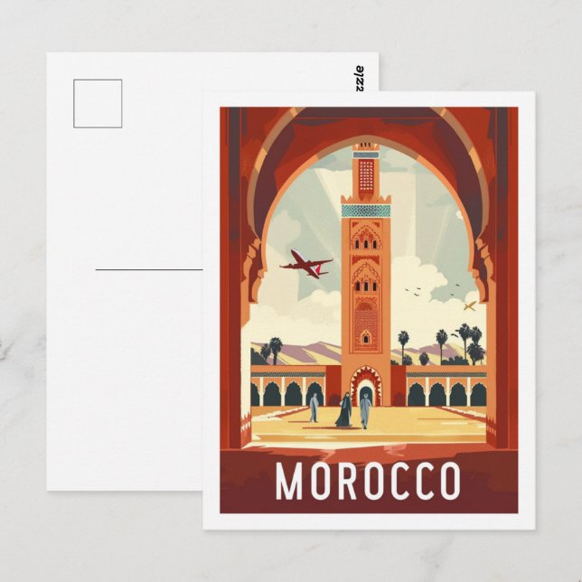 Postal Casablanca Marruecos Vintage Famoso lugar de viaje (Anverso / Reverso)