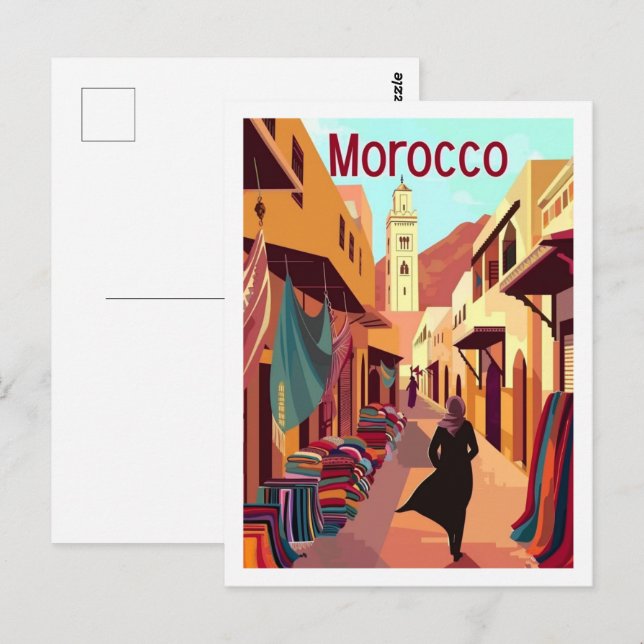 Postal Casablanca Marruecos Vintage Famoso lugar de viaje (Anverso / Reverso)